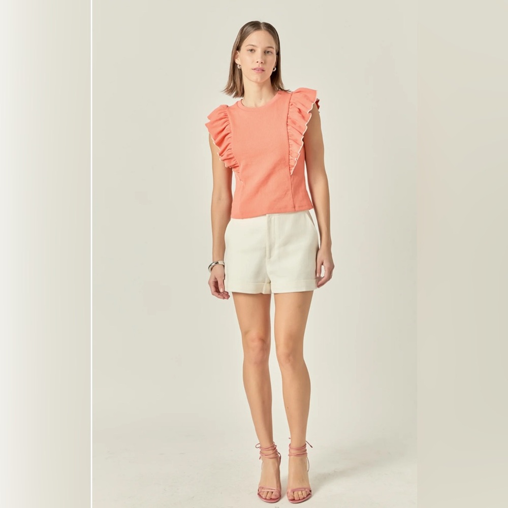 ENGLISH FACTORY Ruffle Sleeve Top- S